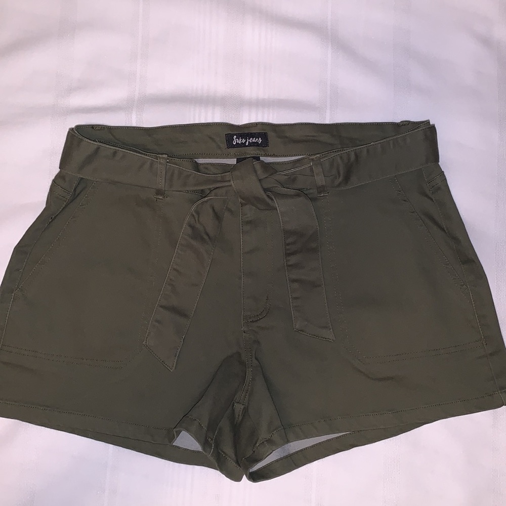 Utility styled shorts with front tie belt